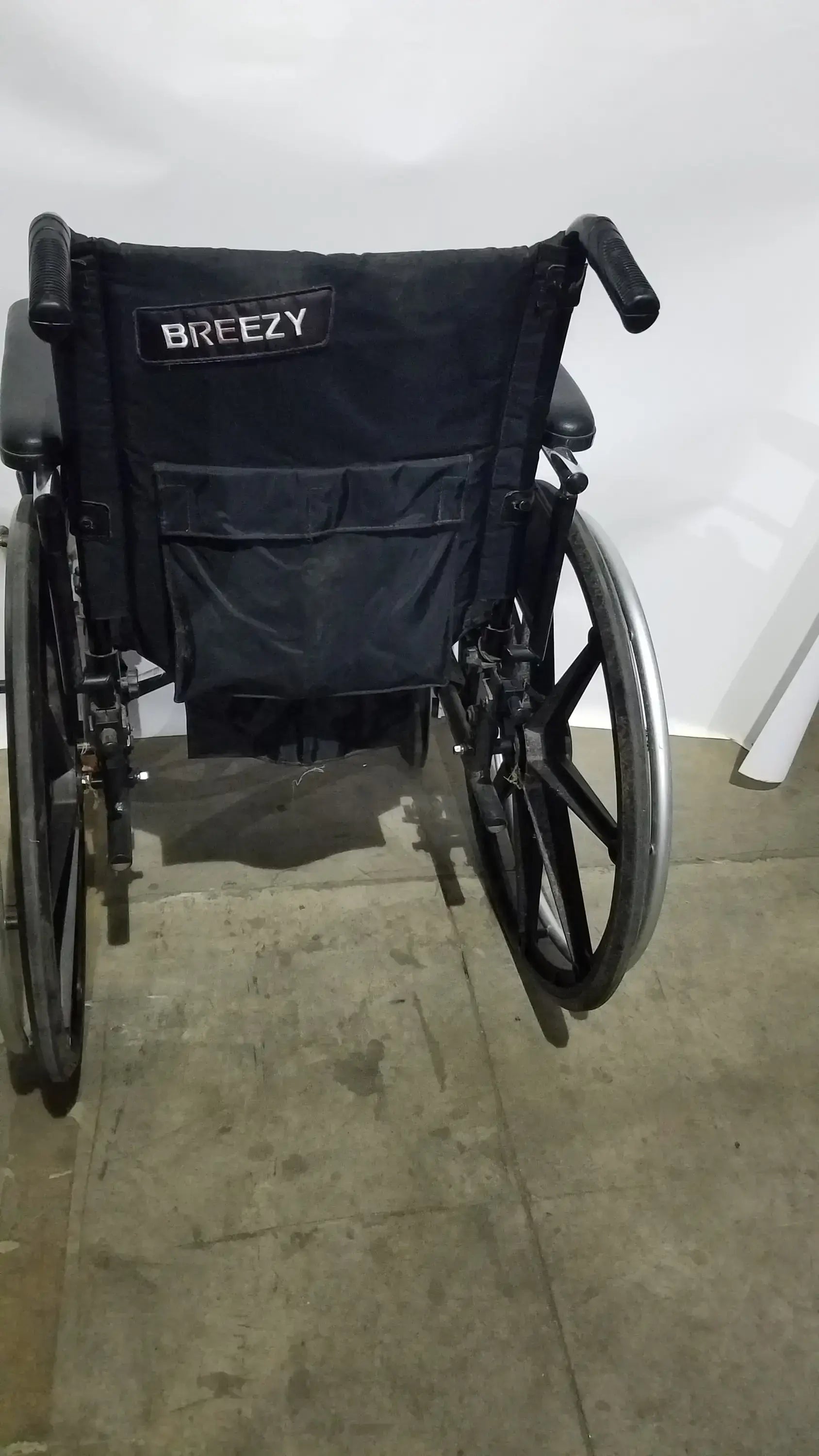 Reuse Medical Equipment Breezy Folding Manual Wheelchair - Lightweight Black Padded Comfort Seat Wheelchairs, second-hand product photo 4