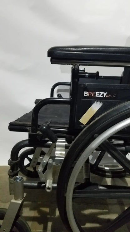 Reuse Medical Equipment Breezy Folding Manual Wheelchair - Lightweight Black Padded Comfort Seat Wheelchairs, second-hand product photo 8