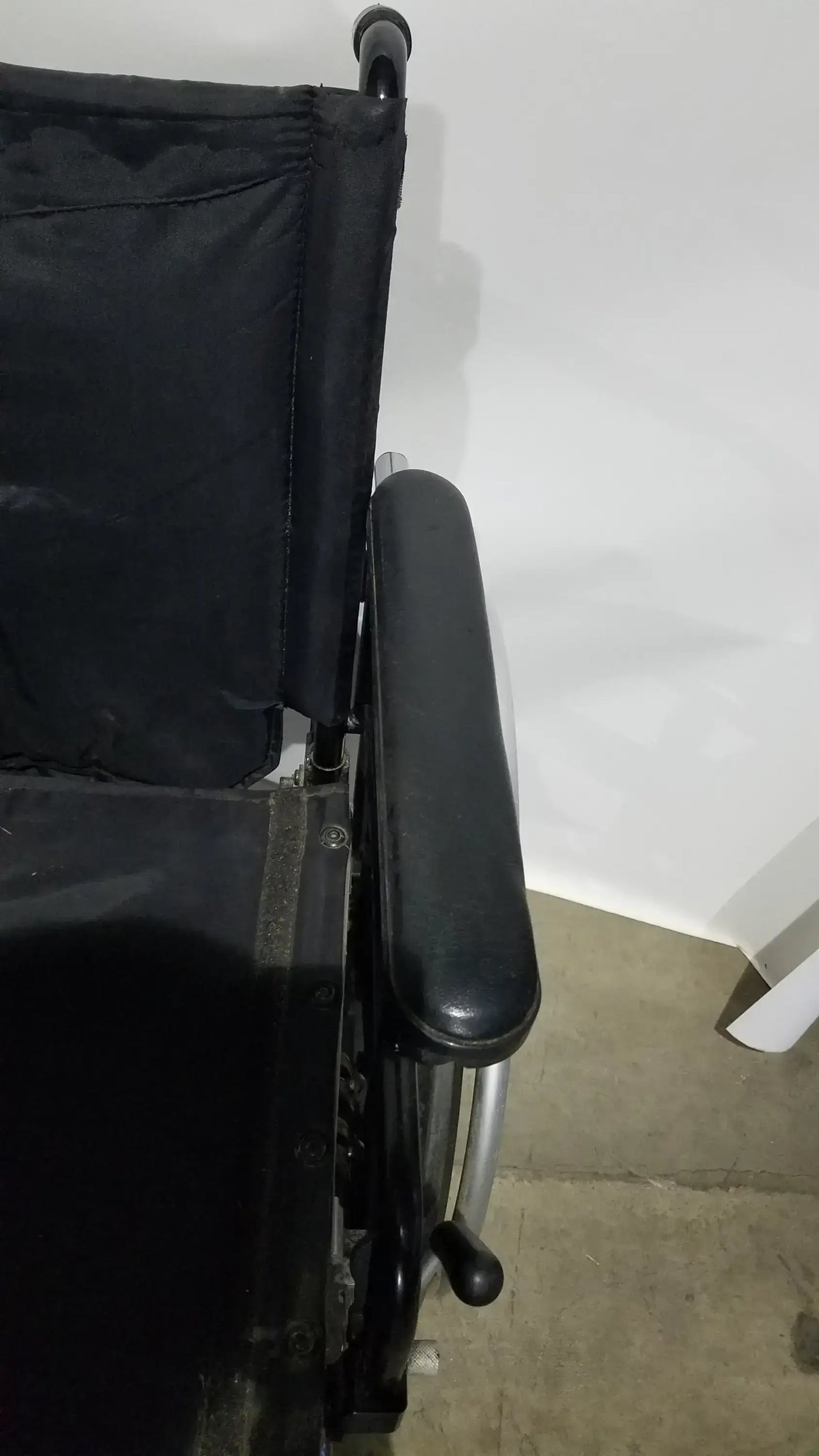Reuse Medical Equipment Breezy Folding Manual Wheelchair - Lightweight Black Padded Comfort Seat Wheelchairs, second-hand product photo 13