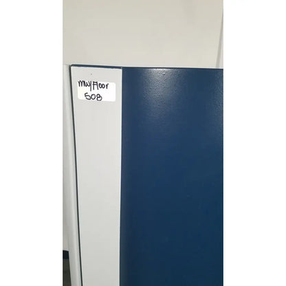 Blue and white office partition with mwj floor 508 label used with bruker microflex lt sh mass spectrometer for reuse medical