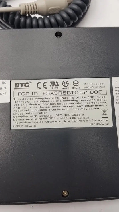 BTC 5100C Compact Computer Keyboard Keyboard, as-is (for parts) product photo 5