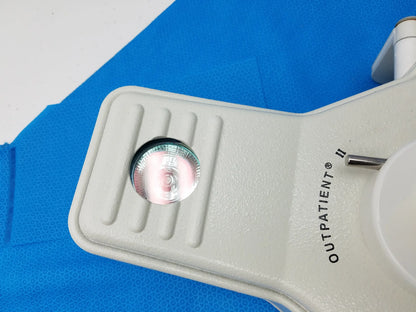 White plastic outpatient ii slit lamp with circular reflective lens for medical equipment by smiths medical reuse medical equipment