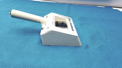 White plastic handheld dustpan with handle and transparent window for burton ultraviolet examining light use