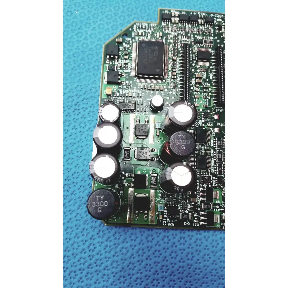 Green carriage PCA board c7769-60007 with black capacitors and integrated circuits for HP Designjet printers