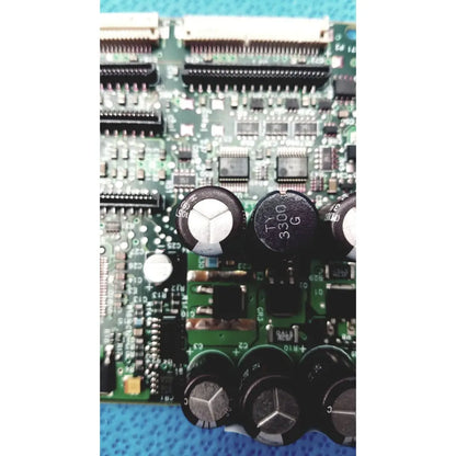 Green circuit board carriage pca board c7769-60007 with black capacitors and silver components for hp designjet