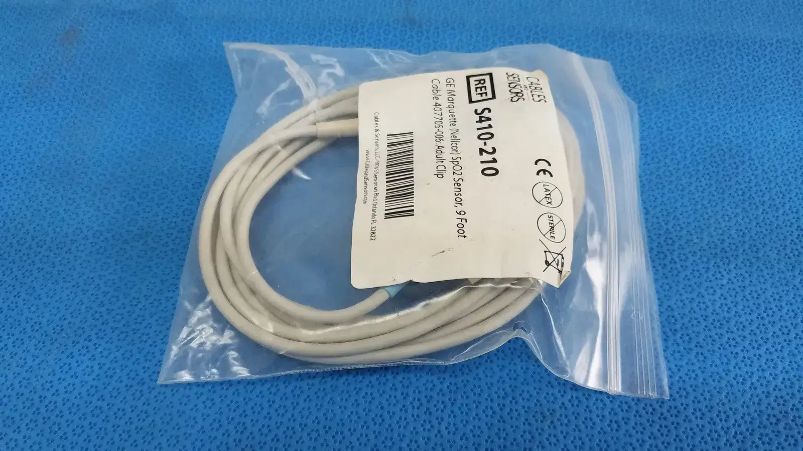 Cables And Sensors GE Nellcor S410-210 SpO2 Sensor 9 ft. Cable 407705-006 Adult SpO2 Sensor, second-hand product photo 3