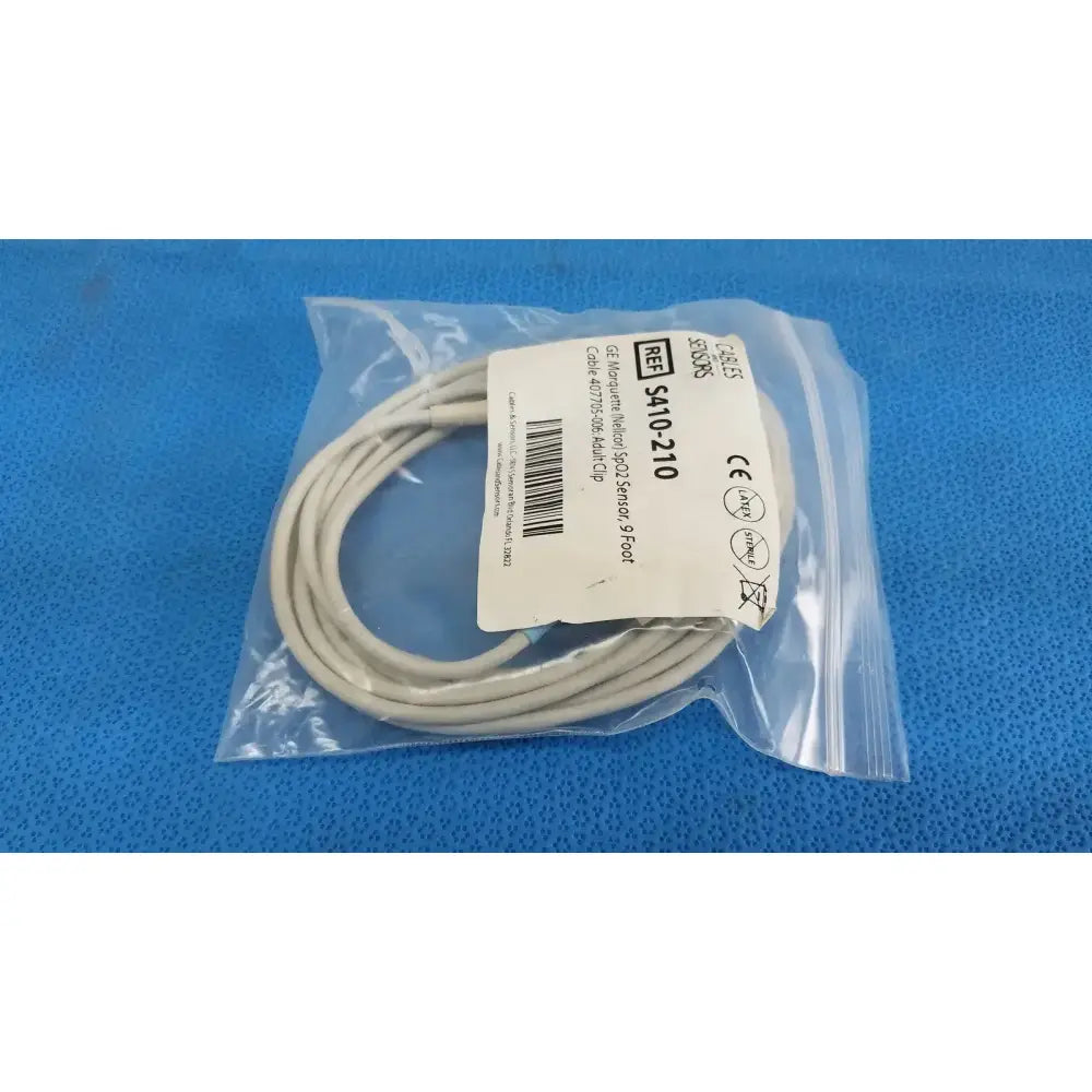 Cables And Sensors GE Nellcor S410-210 SpO2 Sensor 9 ft. Cable 407705-006 Adult SpO2 Sensor, second-hand product photo 3