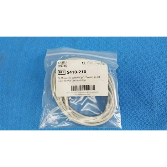Cables And Sensors GE Nellcor S410-210 SpO2 Sensor 9 ft. Cable 407705-006 Adult SpO2 Sensor, second-hand product photo 1