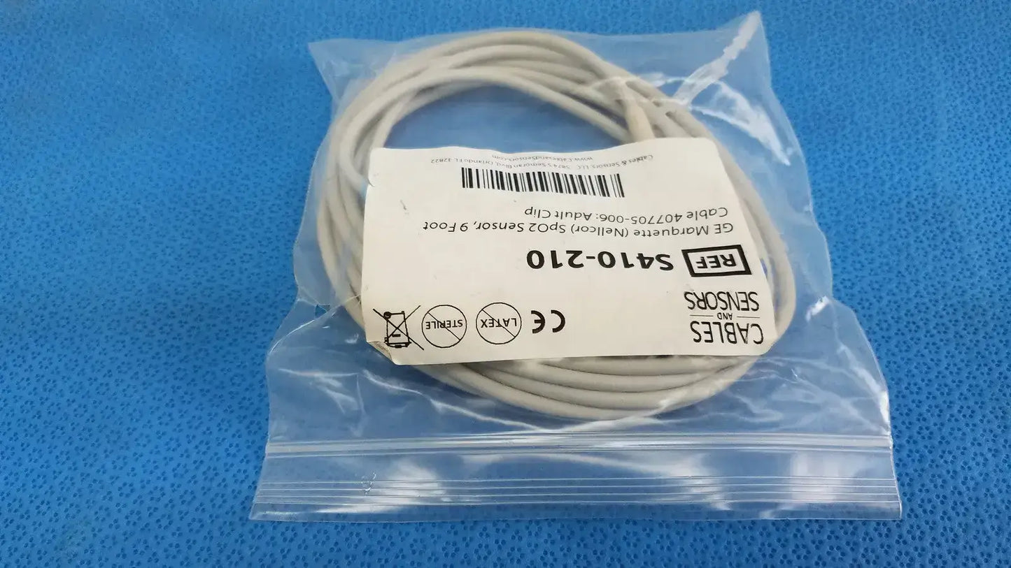 Cables And Sensors GE Nellcor S410-210 SpO2 Sensor 9 ft. Cable 407705-006 Adult SpO2 Sensor, second-hand product photo 4