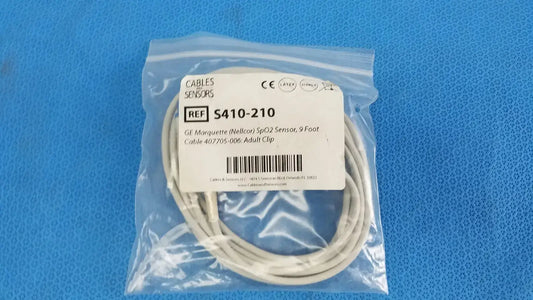 Cables And Sensors GE Nellcor S410-210 SpO2 Sensor 9 ft. Cable 407705-006 Adult SpO2 Sensor, second-hand product photo 1