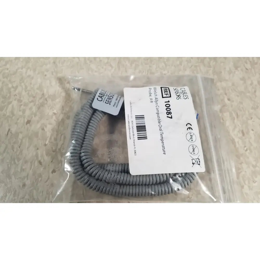 Cables and Sensors Ref 10087 by Welch Allyn Compatible Oral Temp Probe, 9 ft Oral Temperature Probe, second-hand product photo 2