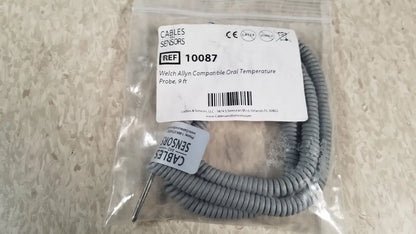 Cables and Sensors Ref 10087 by Welch Allyn Compatible Oral Temp Probe, 9 ft Oral Temperature Probe, new product photo 1