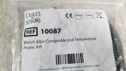 Cables and Sensors Ref 10087 by Welch Allyn Compatible Oral Temp Probe, 9 ft Oral Temperature Probe, second-hand product photo 6