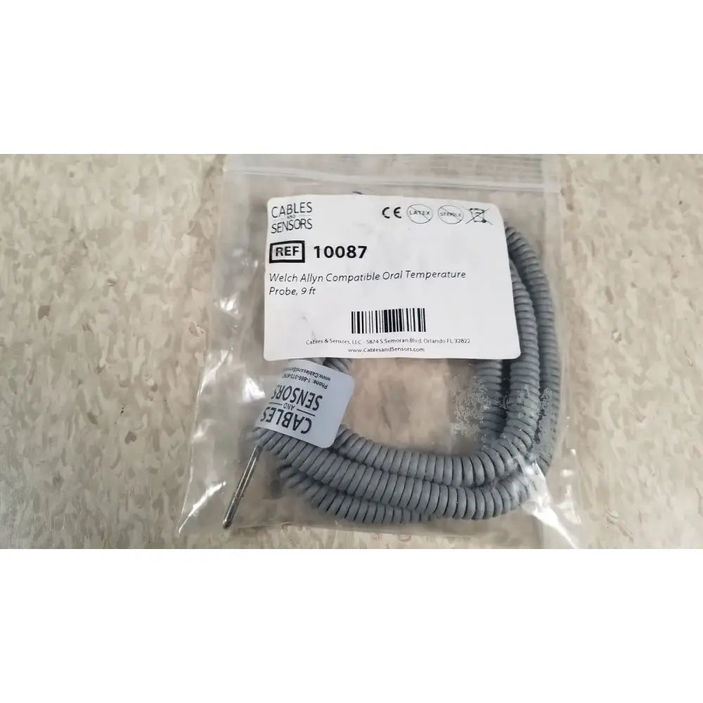 Cables and Sensors Ref 10087 by Welch Allyn Compatible Oral Temp Probe, 9 ft Oral Temperature Probe, second-hand product photo 1
