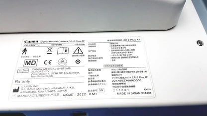 Canon CR-2 Plus AF Digital Retinal Camera High Resolution Eye Imaging Device Digital Retinal Camera, second-hand product photo 2