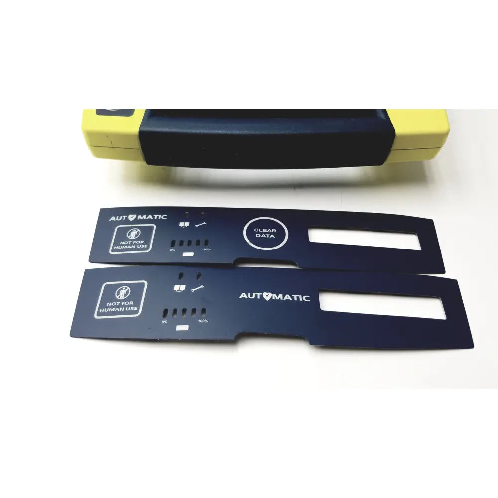 Dark blue plastic cardiac science aed trainer with automatic branding and clear data button for aed trainer teaching device
