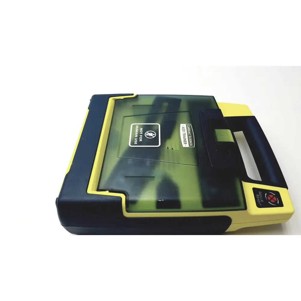 Yellow and black cardiac science aed trainer with transparent lid for aed trainer teaching device use