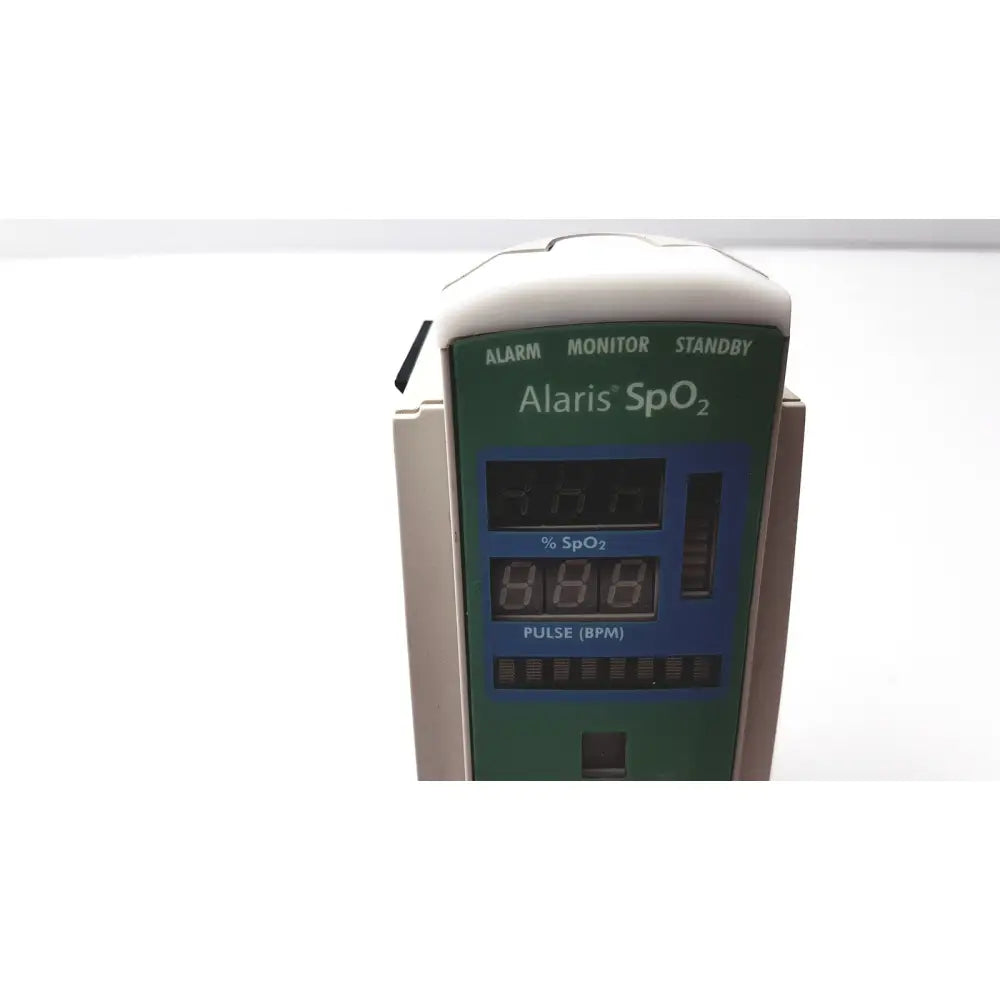 Green and white Cardinal Health alaris sp02 module Nellcor Oximax pulse oximeter with digital oxygen and heart rate display