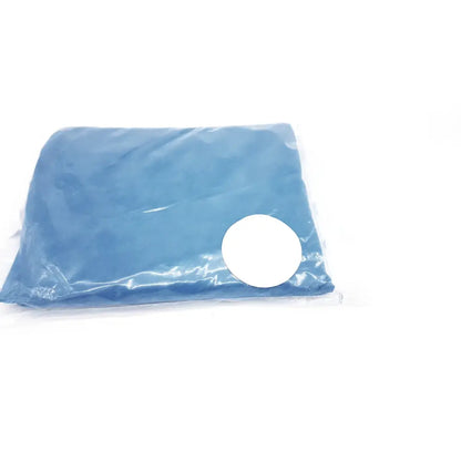 Blue fabric pouch sealed in plastic with white sticker containing cardinal health convertors sterile leggings ref 8421 exp 2029