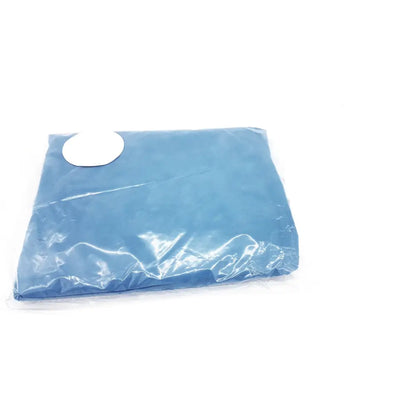Blue sterile surgical gown packaged in clear plastic with white label for Cardinal Health Convertors health convertors leggings