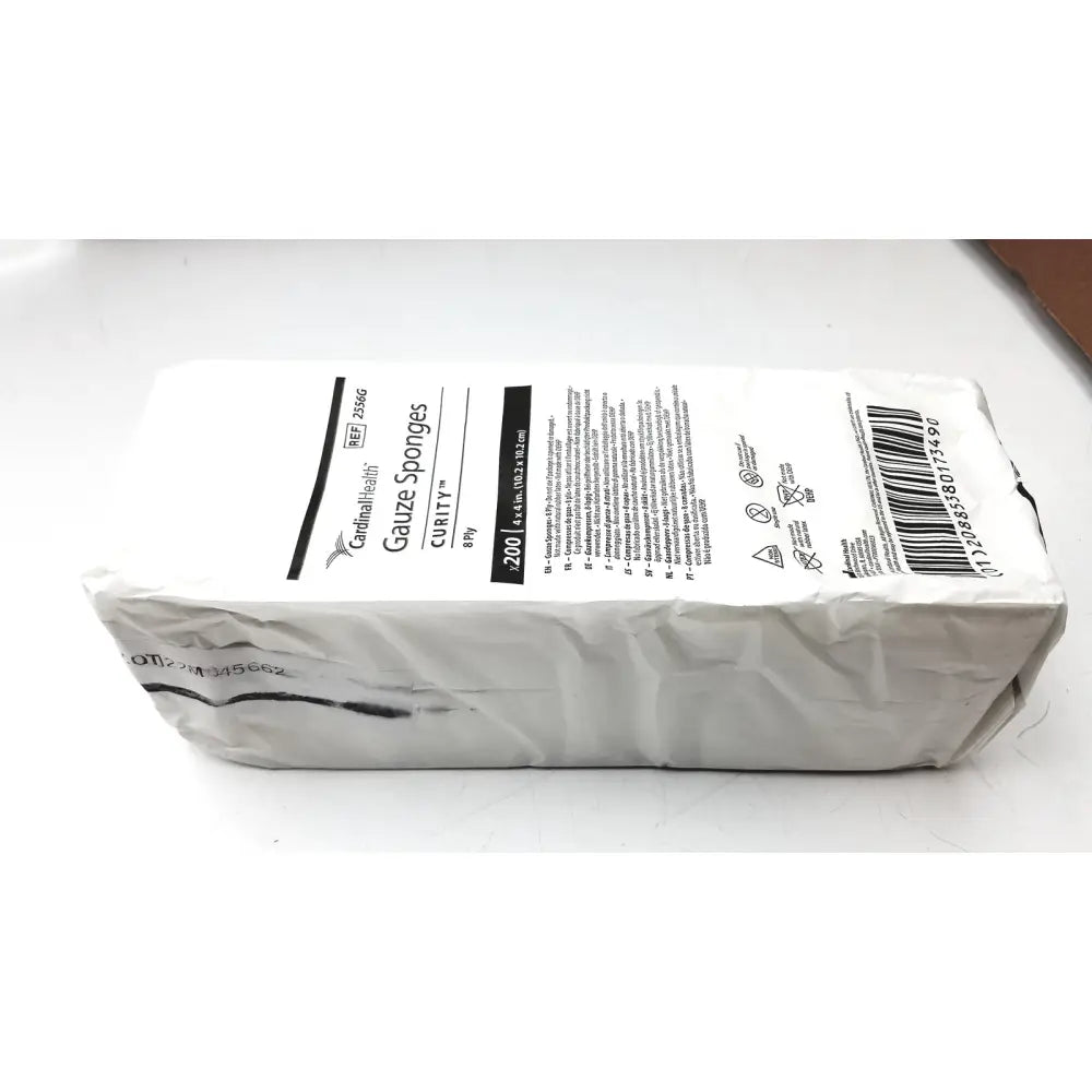 A white rectangular package of cardinal health curity health curity gauze sponges 2556g case of 20