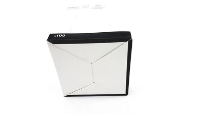 Black and white cardboard box of cardinal health gauze pads 3381g with geometric design labeled x100 on top edge