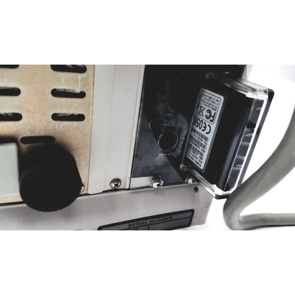 Black plastic cardinal health pc 8015 pump component with clear protective cover and certified white label for guardrails suite reuse medical use