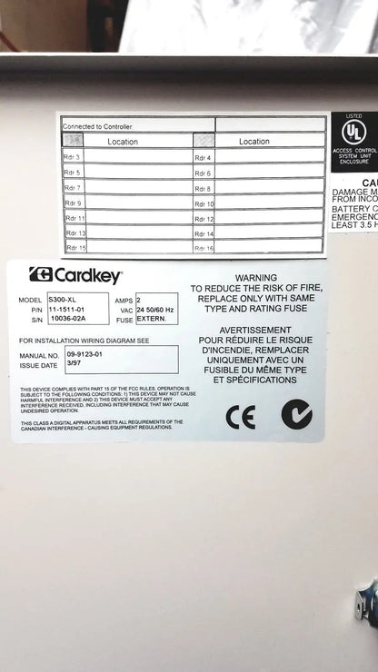 Cardkey s300-xl digital key fob with black plastic casing and silver metallic accents for access control panel controller
