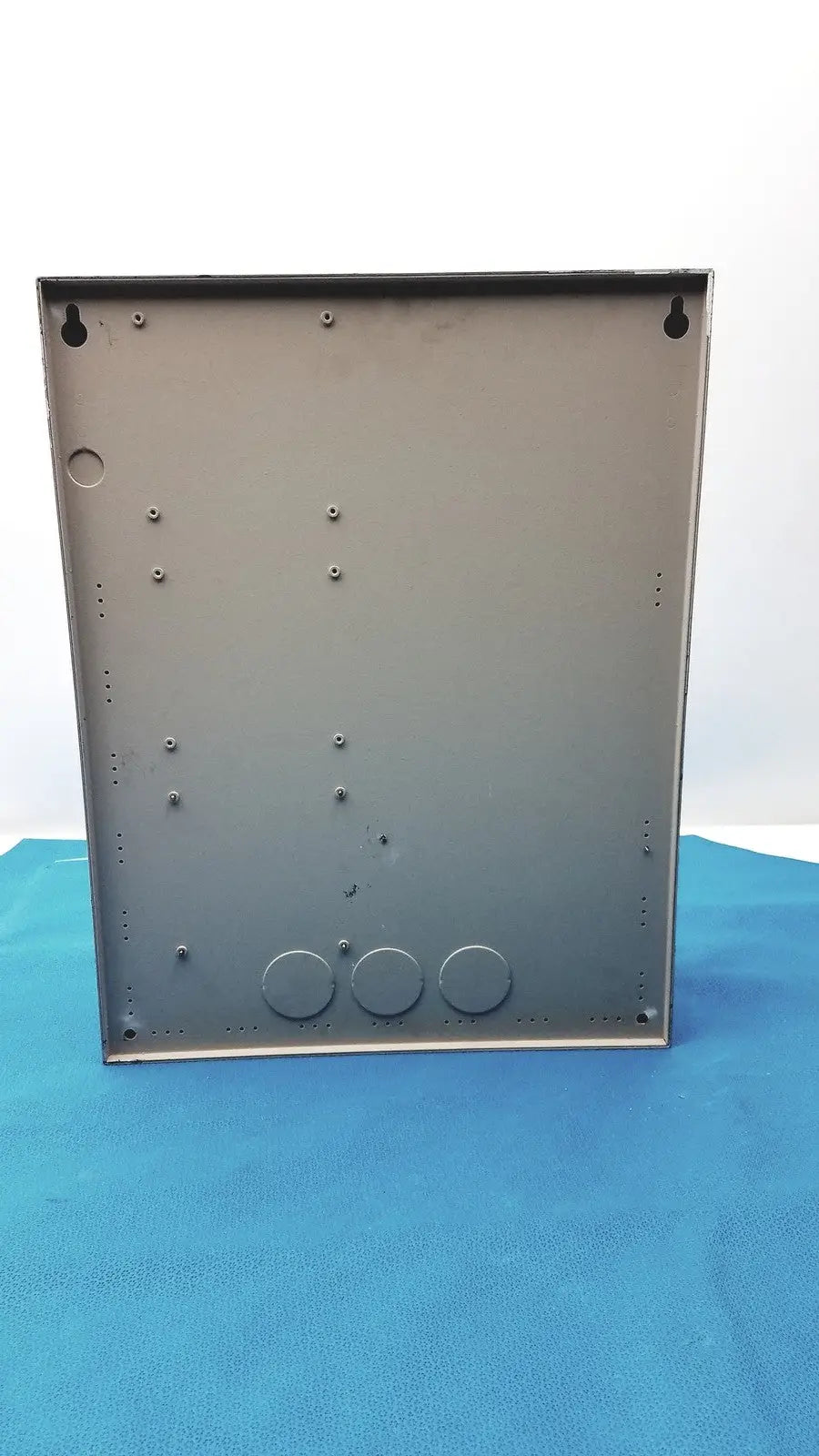 Gray metal rectangular electrical enclosure with mounting holes for cardkey s300-xl access control panel controller