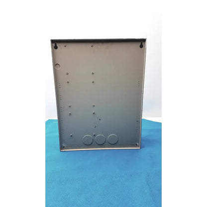 Gray metal rectangular electrical enclosure with mounting holes for cardkey s300-xl access control panel controller