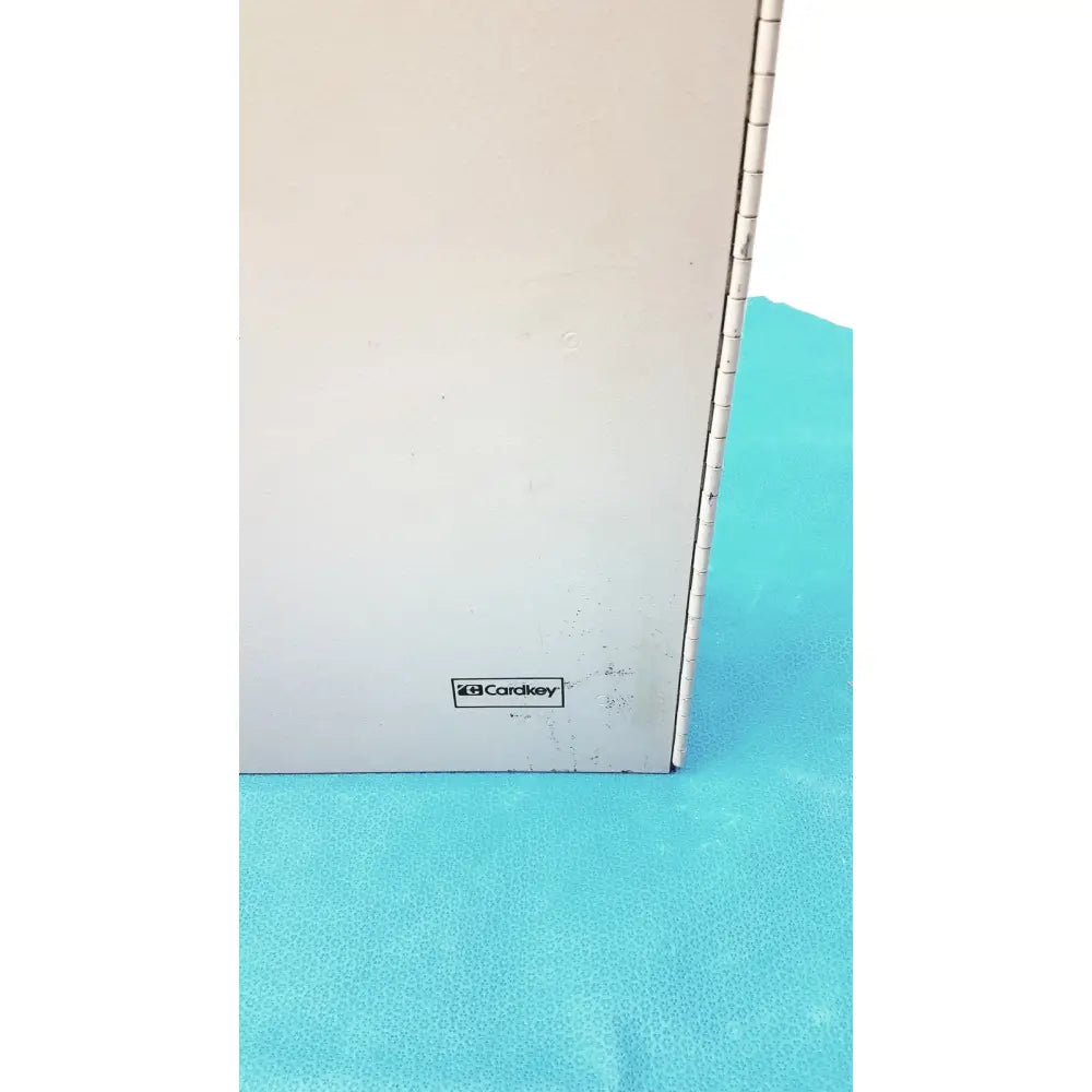 White cardkey card holder with metallic hinge and subtle texture for s300-xl access control panel controller