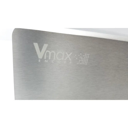 Silver brushed metal lid of carefusion vmax encore analyzer laptop with subtle engraved logo for medical use