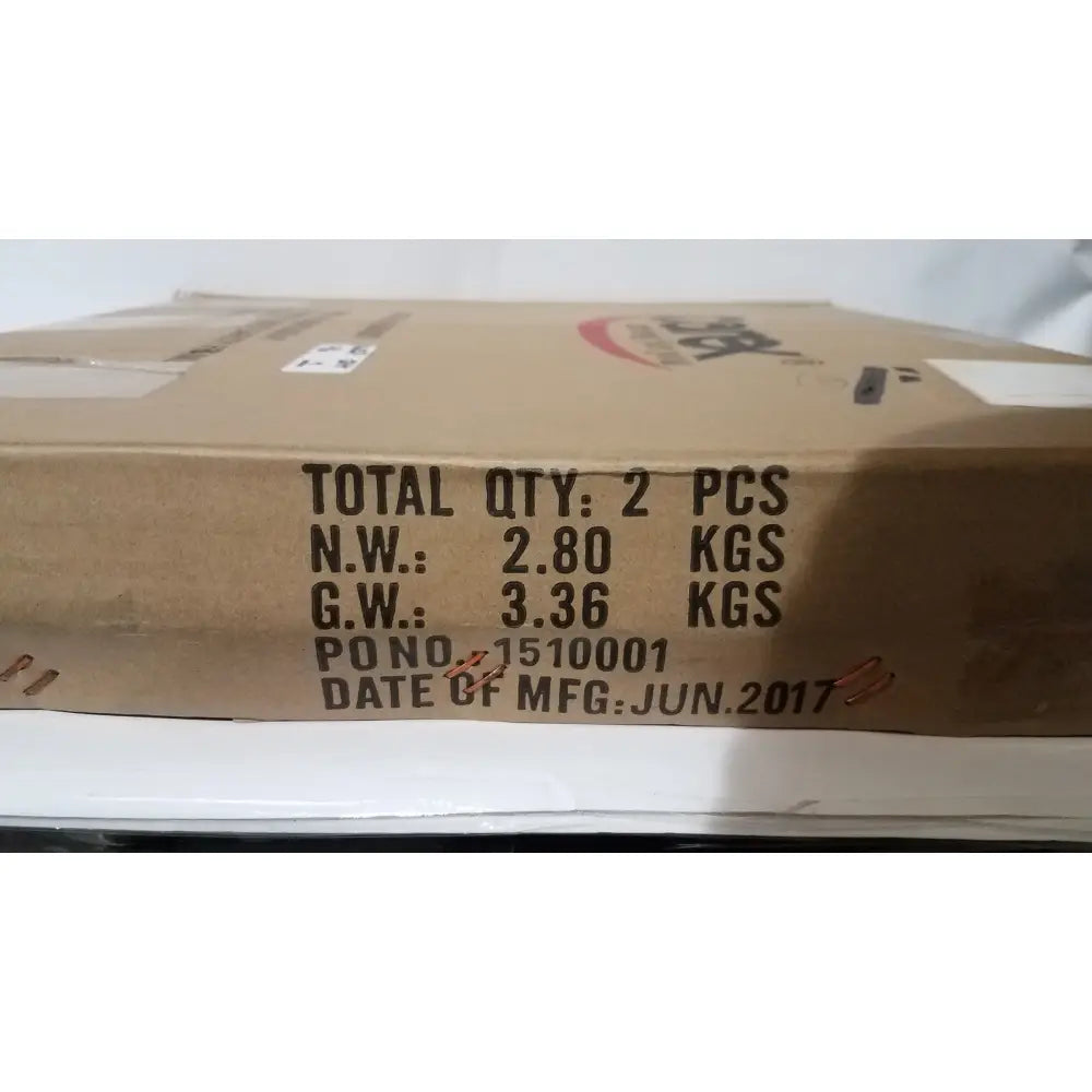 Brown cardboard box showing shipping details for carex toilet safety frame with adjustable height and width support rail