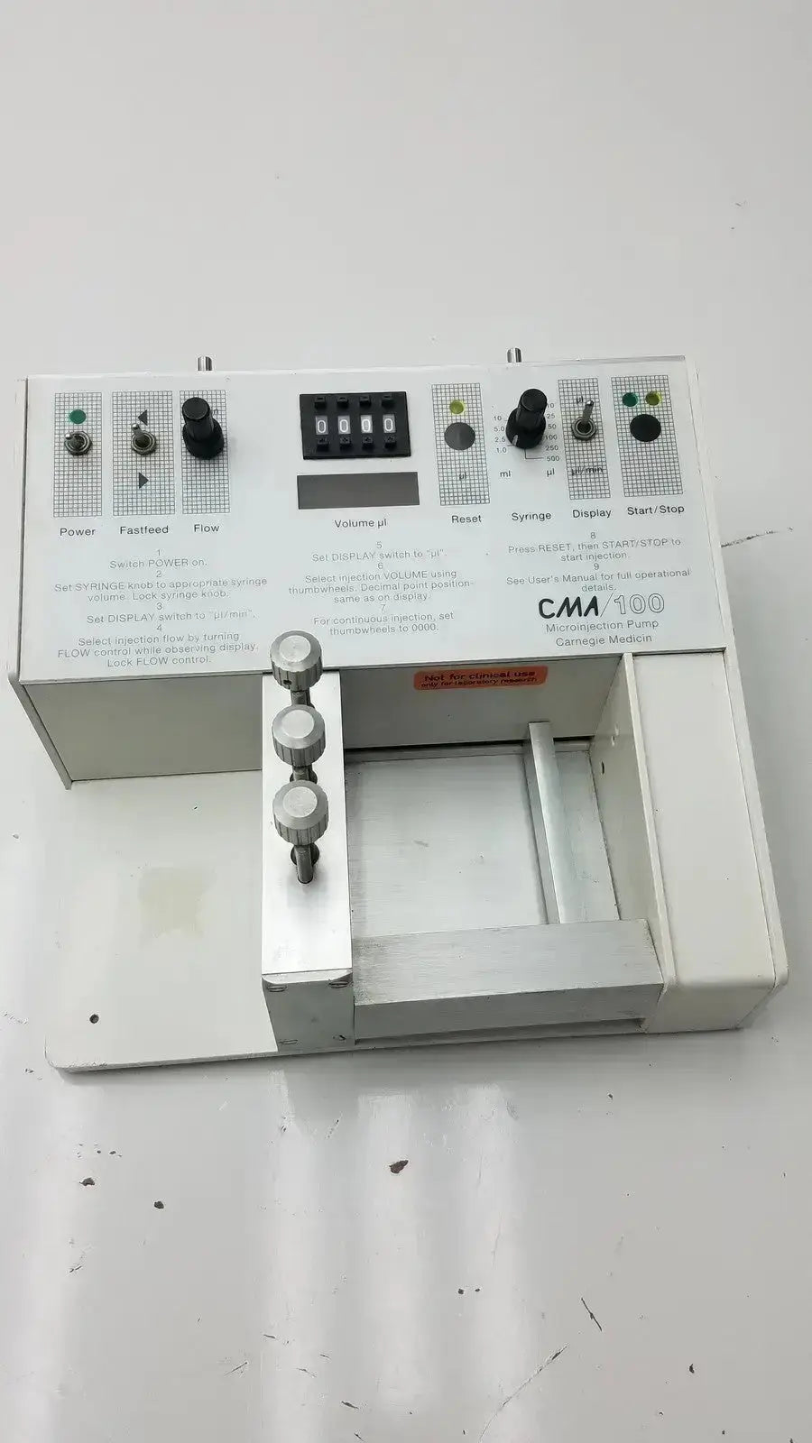 Carnegie Medicin AB Model CMA 100 Microinjection Pump Microinjection Pump, second-hand product photo 1