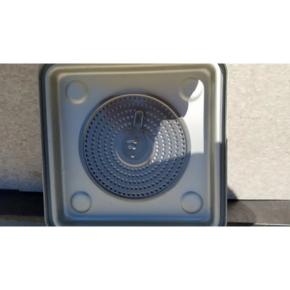Case medical half size sterilization case drain basket silver square with circular perforations and corner indentations