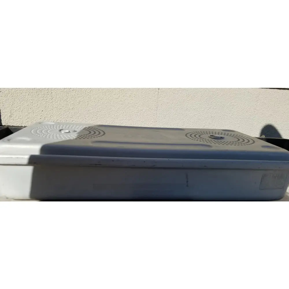 Gray plastic rectangular ksz 39402as case medical karl storz storage and sterilization container with dual speaker grilles