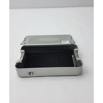 Reuse Medical Case Medical MC02 Solid Brass Sterilization Container With Finger Matt Sterilization Trays & Cases, second-hand product photo 1