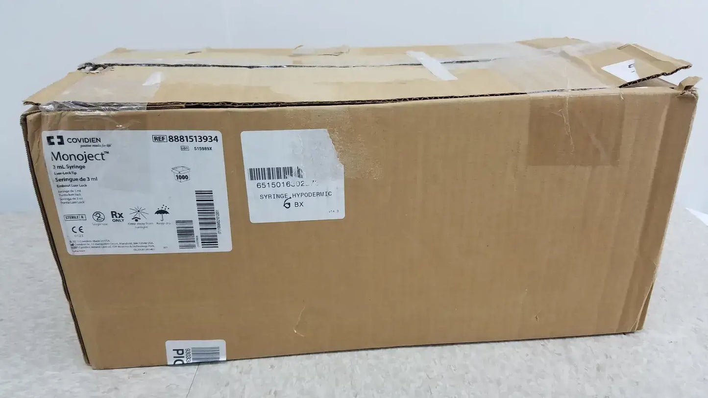 Covidien Case of 1000 Covidien Monoject 8881513934 3ml Syriinge Syringe, second-hand product photo 1