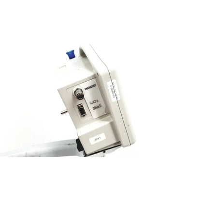 White casmed 740 patient monitor spo2 with blue button and labeled ports on rolling stand for medical use
