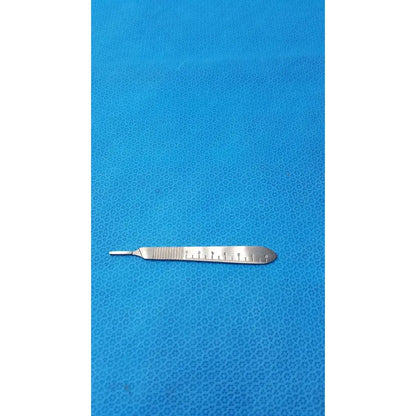 Silver centurion pakistan scalpel handle scale with ruler etched along the stainless steel scalpel handle for precision