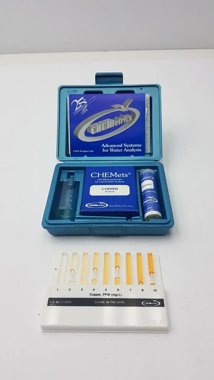 Chemetrics K-3510 Coloriimetric Copper Test Kit With C-3510, Copper R-3510 Colorimetric Copper Test Kit, second-hand product photo 1