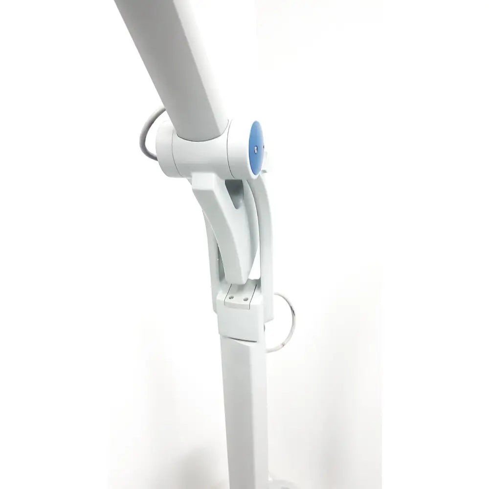 White adjustable desk lamp with blue height control dial for christie veinviewer vision vein visualization system with stand