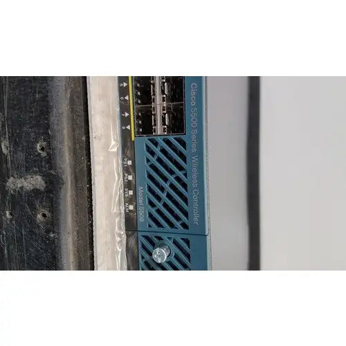 Blue cisco 5500 series wireless lan controller model 5508 with vented front panel and multiple ethernet ports