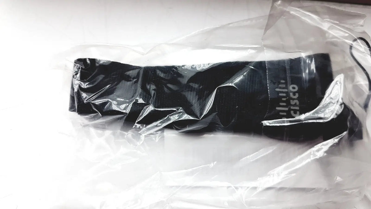 Black cisco 8821 lanyard strap wrapped in clear plastic packaging ideal for reuse medical and office desk accessories