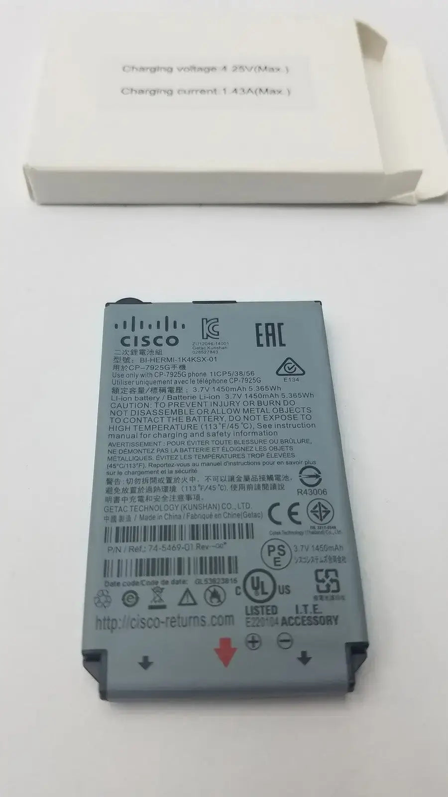 CISCO Battery BI-HERMI-1K4KSX-01 P/N 74-5469-01 1450mAh Battery, second-hand product photo 3