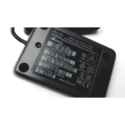 Black matte finish power adapter with printed label for cisco cp-8831 conference ip phone with control pad