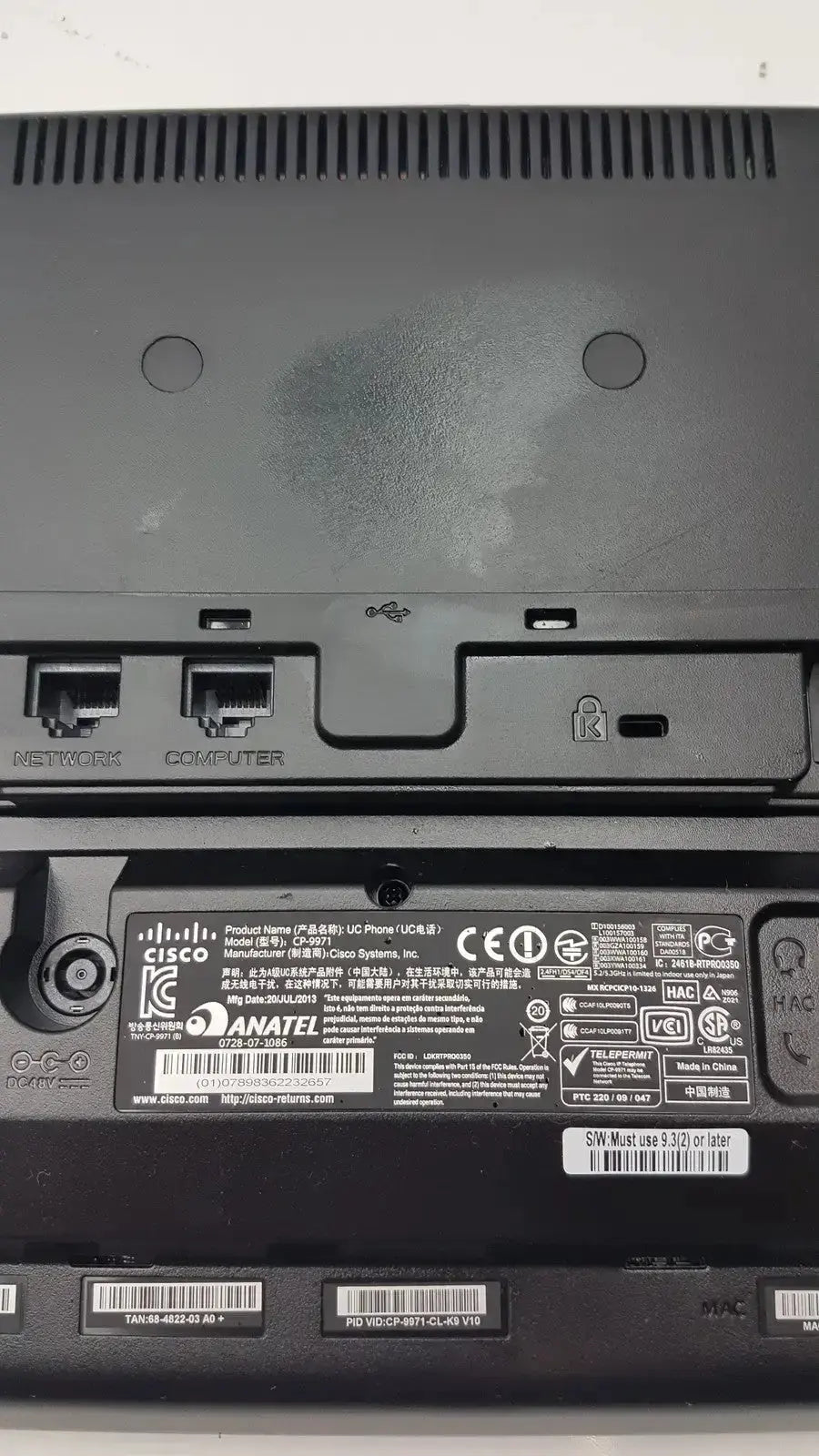 Cisco CP-9971 IP Color Office Phone With Base IP Phone, as-is (for parts) product photo 4