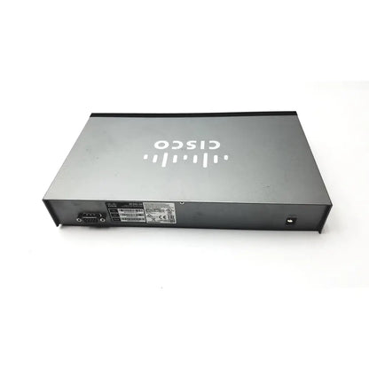 Black cisco sf300-8 managed switch with matte finish and silver logo designed for efficient reuse medical networking