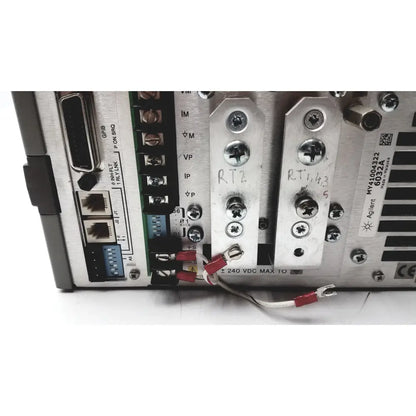 Silver metallic cisco wae 600 series server back side with labeled ports and screw terminals wide area application engine