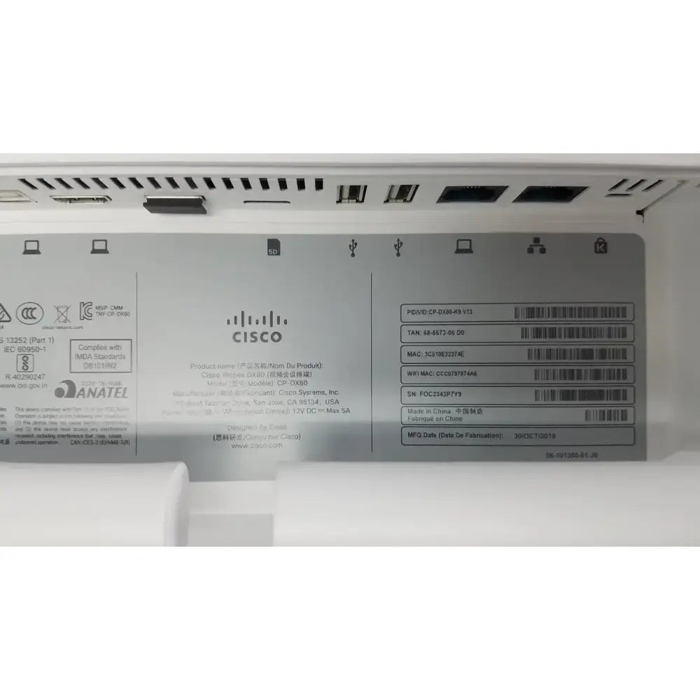 Cisco Webex DX80 Video Collaboration Touch Screen System Video Collaboration System, as-is (for parts) product photo 4